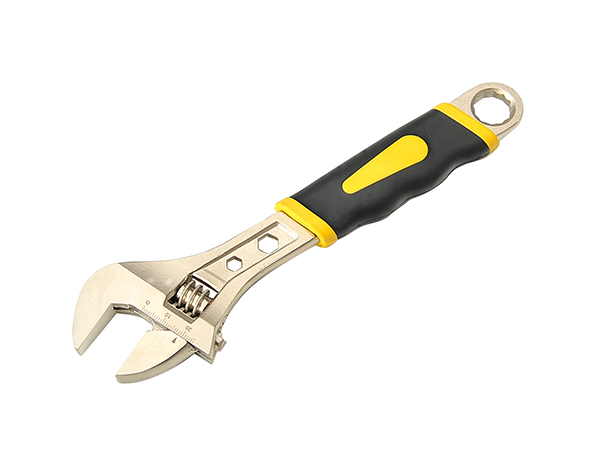 Yellow Nickel Adjustable Wrench